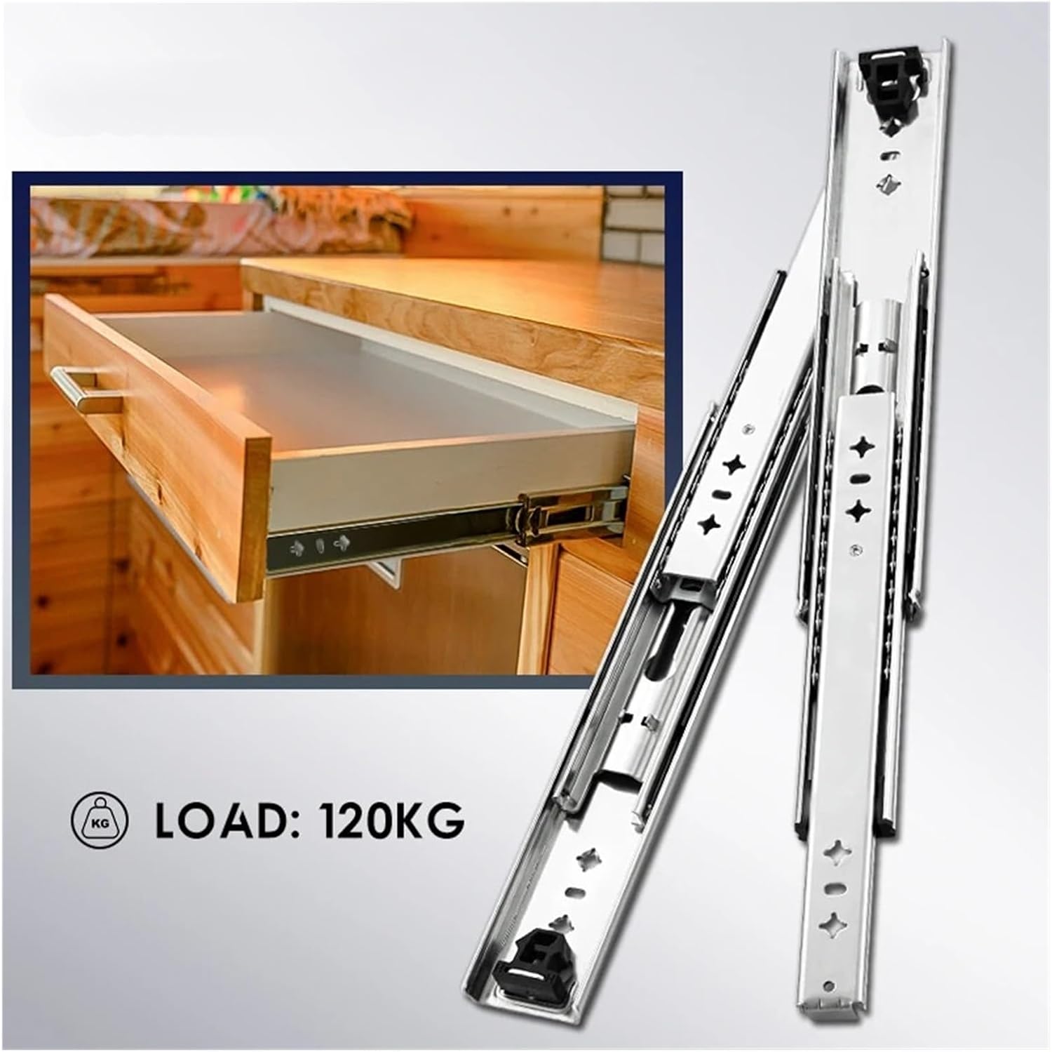 Heavy Duty Drawer Slides 1pair 22-40inch Heavy Duty Drawer Slides Full Extension Side Mount Ball Bearing Rails(34 Inch(850mm))