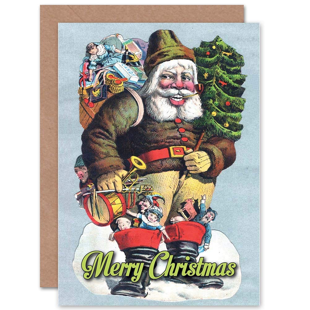 Wee Blue Coo CARD CHRISTMAS XMAS MERRY HAPPY OLD SANTA PRESENT GIFT