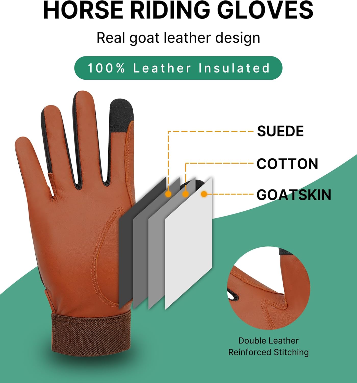 Winter Equestrian Horse Riding Glove Breathable Adjustable Horse