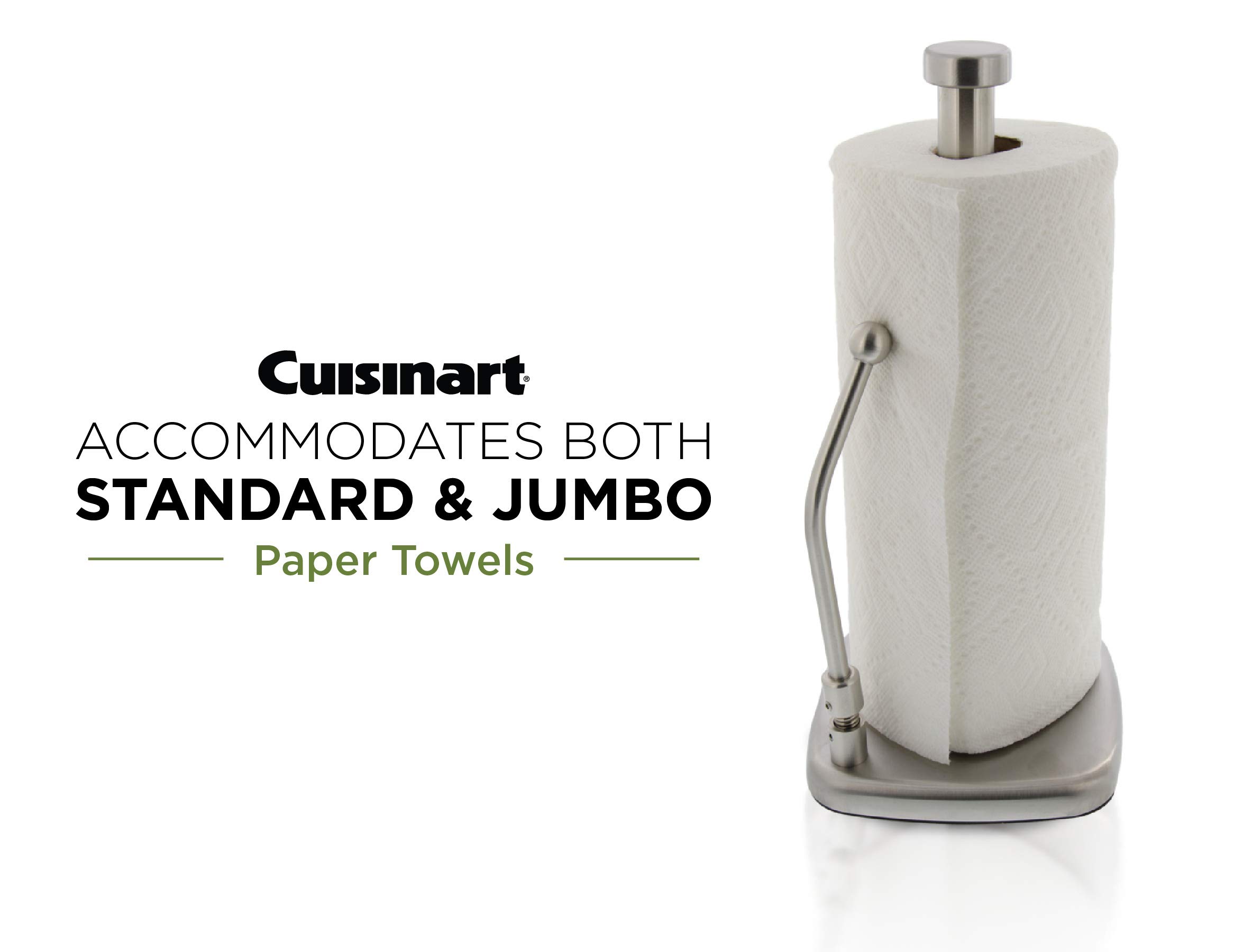 Cuisinart Papierhandtuchhalter aus Edelstahl mit verstellbarem Stützarm für Abreißhilfe, Küchenrollenspender, passend für jede Größe, Chrom