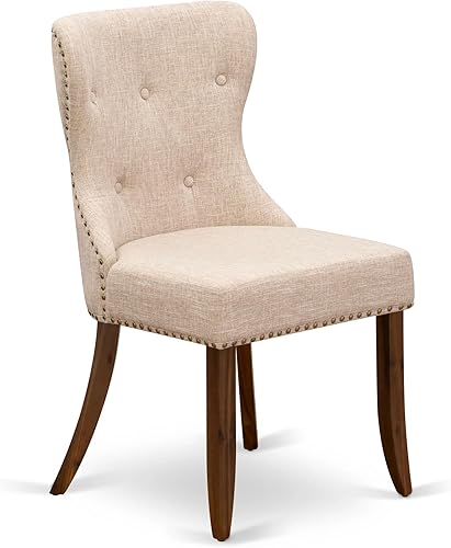 Miniatura 8 de East West Furniture AMSI3-AWA-04 - Juego de comedor de 3 piezas para espacios pequeños que contiene una mesa de cocina redonda con pedestal y 2