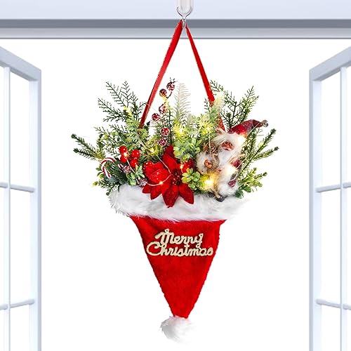 Miniatura 8 de Christmas Wreath Outdoor  Glowing 27x15 Inch Festive Garland, Holiday Door & Wall Decoration, LED Lighted Seasonal Accent, Home Decor for Kitchen,