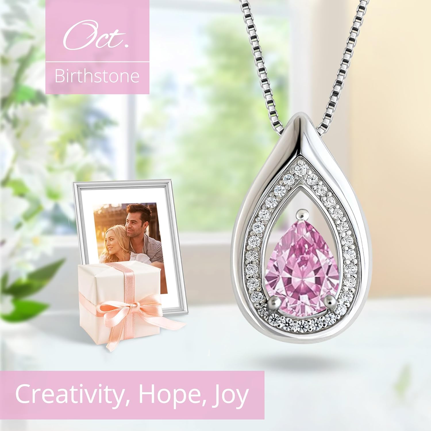 Birthstone925 Sterling Silver Necklace for Women Birthday Gifts for Women Mom Wife - Image 2