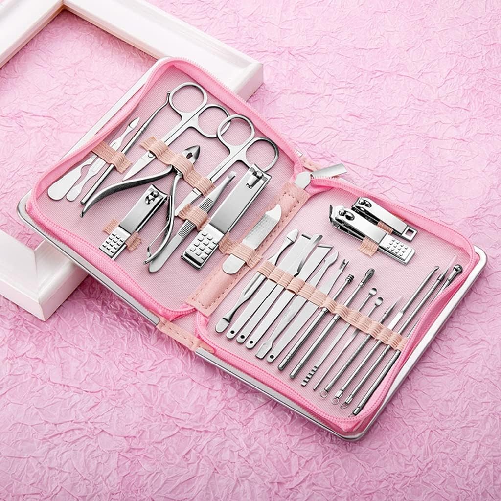 Stainless Steel Manicure Set Pedicure Scissor Nail Cutter Cuticle Nipper Dead Skin Pliers Tool with Case Kit