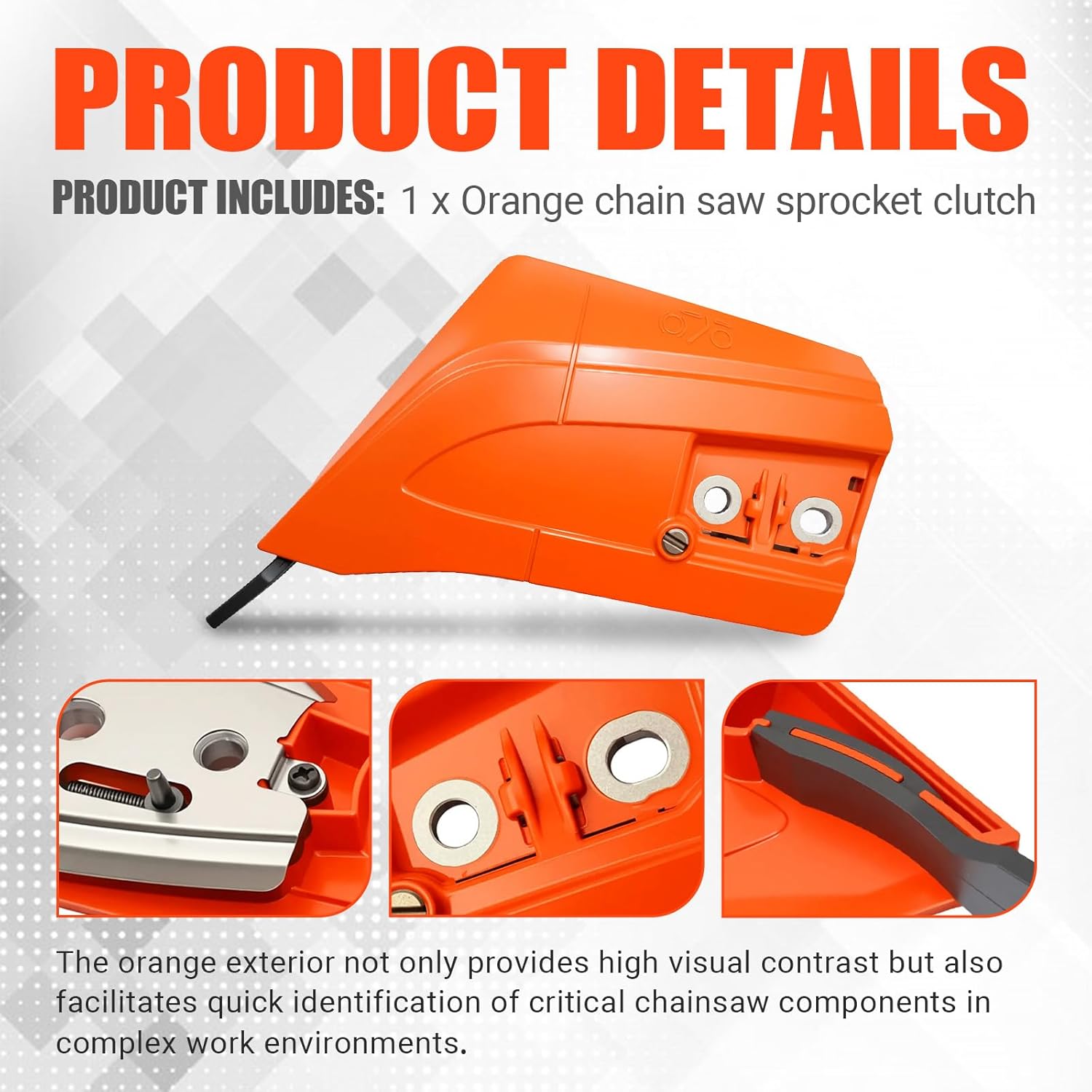 Orange Chainsaw Sprocket Clutch Cover Guard Assembly Fit for Echo Chainsaw CS490 CS501P Replace P021049100