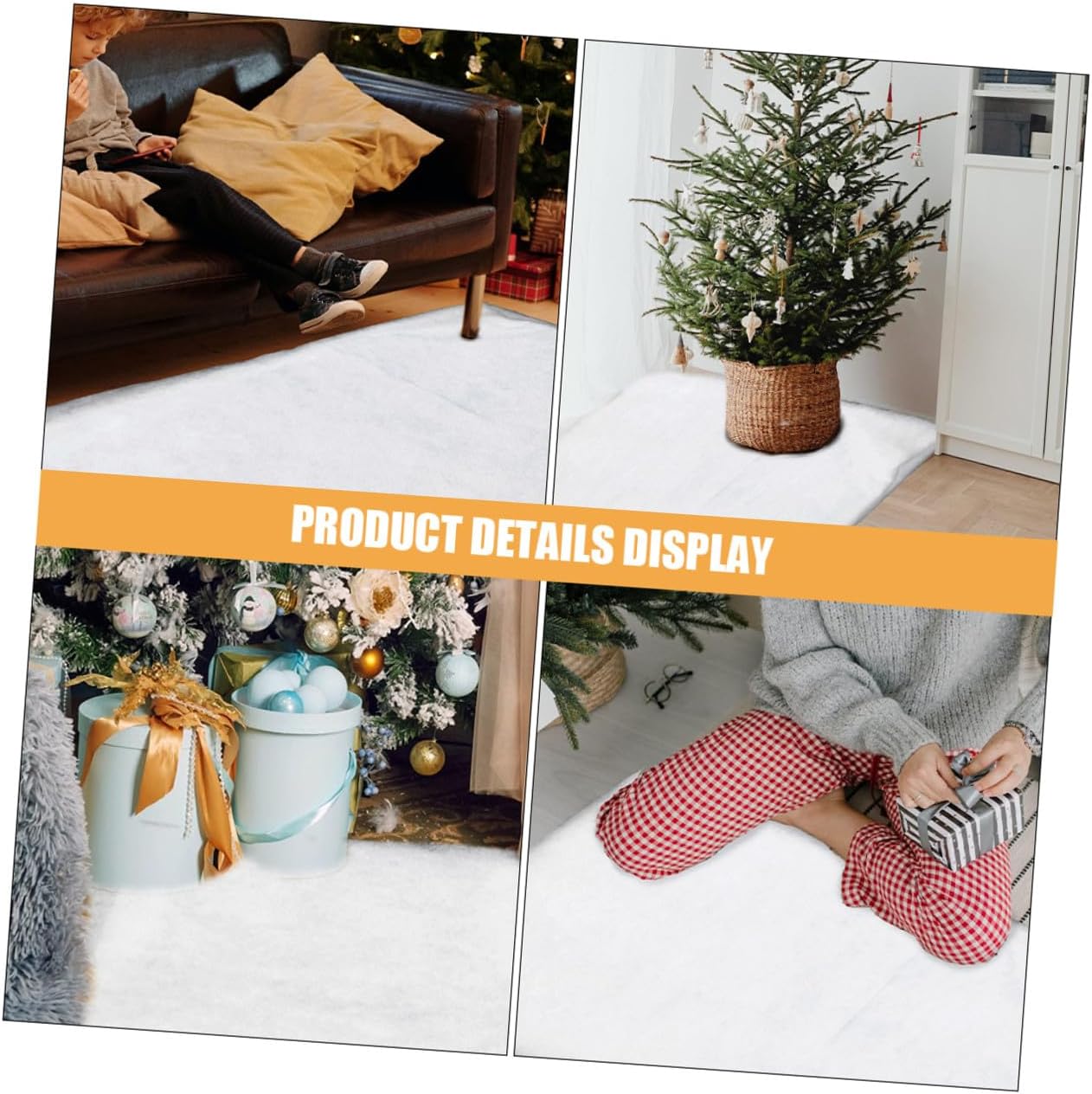 ABOOFAN Artificial Snow Blanket for Christmas Village Decoration 2pcs 1.5x1m White Faux Snow Carpet for Indoor Winter Holiday Display and Party Scenes