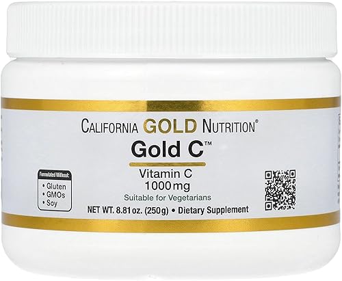 Gold C Powder por California Gold Nutrition - Polvo de vitamina C de grado USP - Apoyo inmunológico y bienestar estacional - Apto para vegetarianos disponible en Yaxa Peru