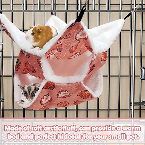 Miniatura 3 de LYART Hamaca de conejillo de indias, rata y cama cálida, túnel de escondite para mascotas, hamaca colgante para hámster, azucarera, ardilla (5.
