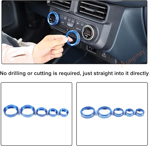 Miniatura 4 de Aunginsy Cubierta circular para botón de volumen de aire acondicionado de consola central, compatible con Ford Maverick 2022-2024, botón de