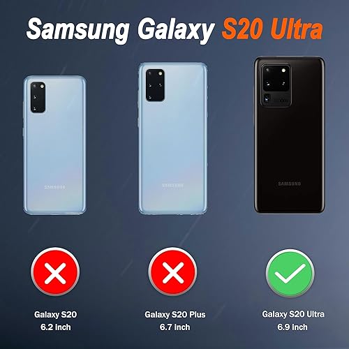 Miniatura 3 de ATUMP Funda para Samsung Galaxy S20 Ultra con protector de pantalla HD con cubierta para cámara deslizante, soporte de anillo de rotación de 360