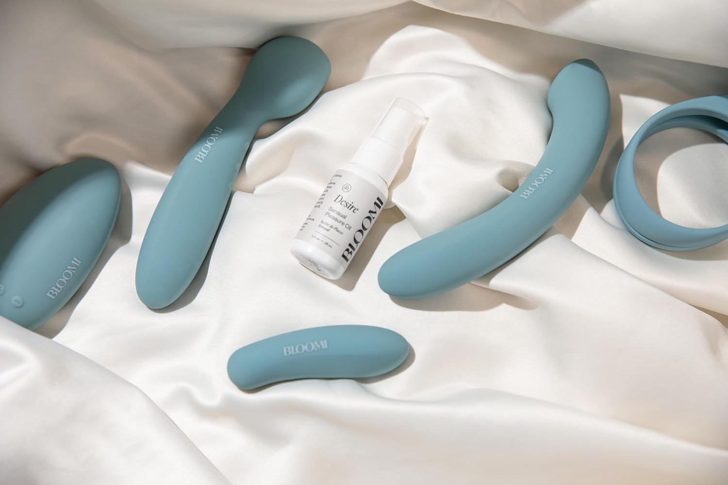 Bloomi Caress Massager - Silicone Device Massager Wand - Clit Stimulation & Clitoris - Waterproof - Female Wellness Deep Vibrations - 6”L