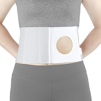 Adjustable Ostomy Hernia Belt - Breathable Stoma Support Belt for Colostomy & Ileostomy Bag Holder - Post Operative Care, Fit for Men & Women L
