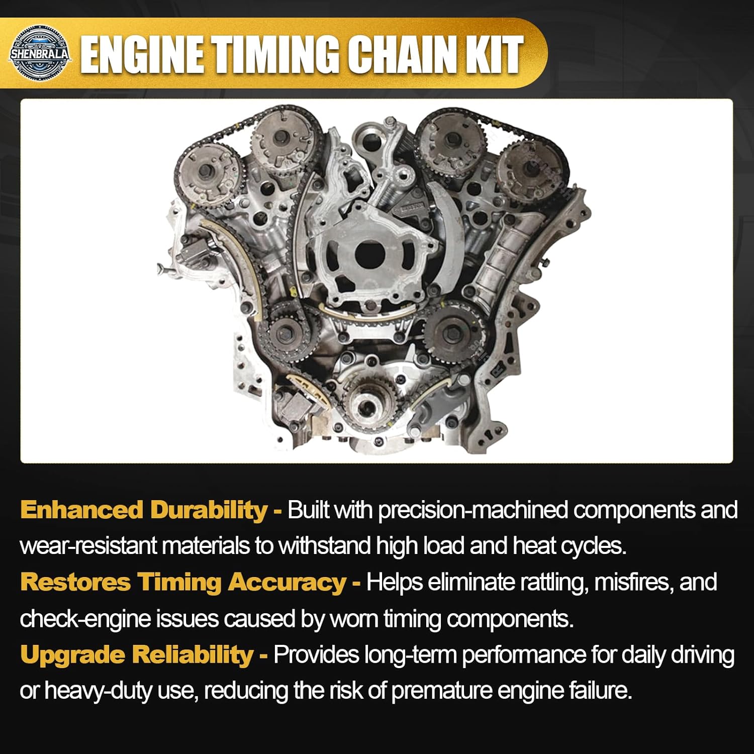 9-0753SX Timing Chain Kit for Chevy Cadillac Buick GMC Saturn Pontiac Suzuki Saab 2007-2022 Models Acadia Traverse Enclave Caprice Equinox CTS Impala Camaro SRX 3.6 3.2 3.0 2.8 V6; 90753SX