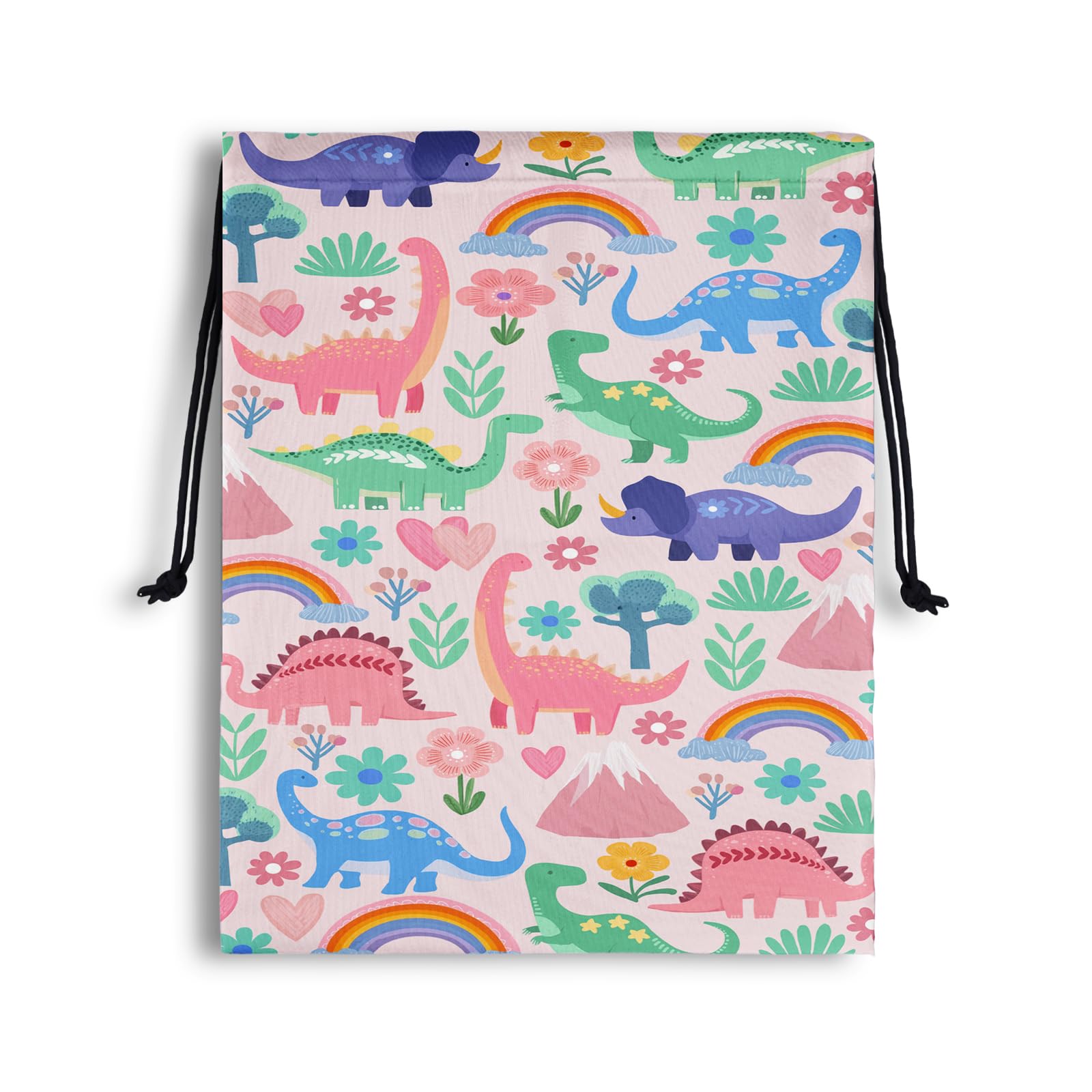 Dinosaur Storage Bag With Drawstring Portable Pouch for Headphones iPad Shoes Toys