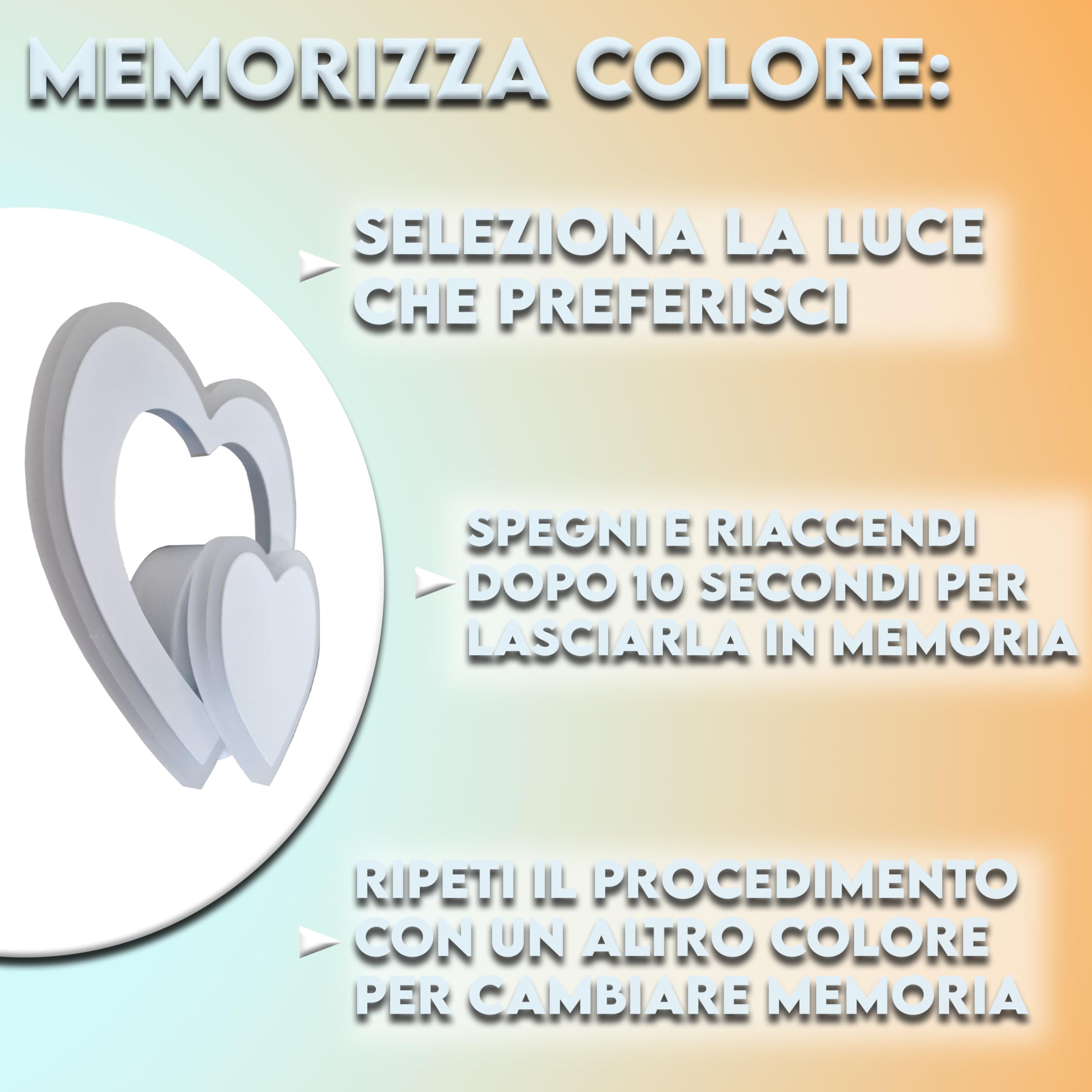 MAKA Applique a LED Moderna 12W, 960 Lumen Lampada da Parete a Muro Camera Letto Bambini, Applique Decorativa per Stanza dei Bambini Camera da Letto, Soggiorno (Cuore 3000K-4000K-6500K)