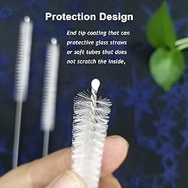 Long Straw Cleaner Brush Extend 10 inch, Wide 10mm diam Pipe Cleaners, Long Brush for Sippy Cup, Water Bottle and Tubes, Drinking Straw Cleaning Brush Set 10 Pack