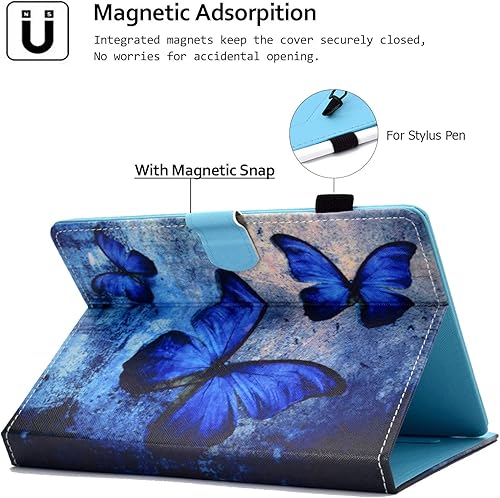 Miniatura 3 de Funda universal de 7 pulgadas, de piel sintética, antideslizante, con soporte magnético ranuras para tarjetas, funda delgada plegable para todas las