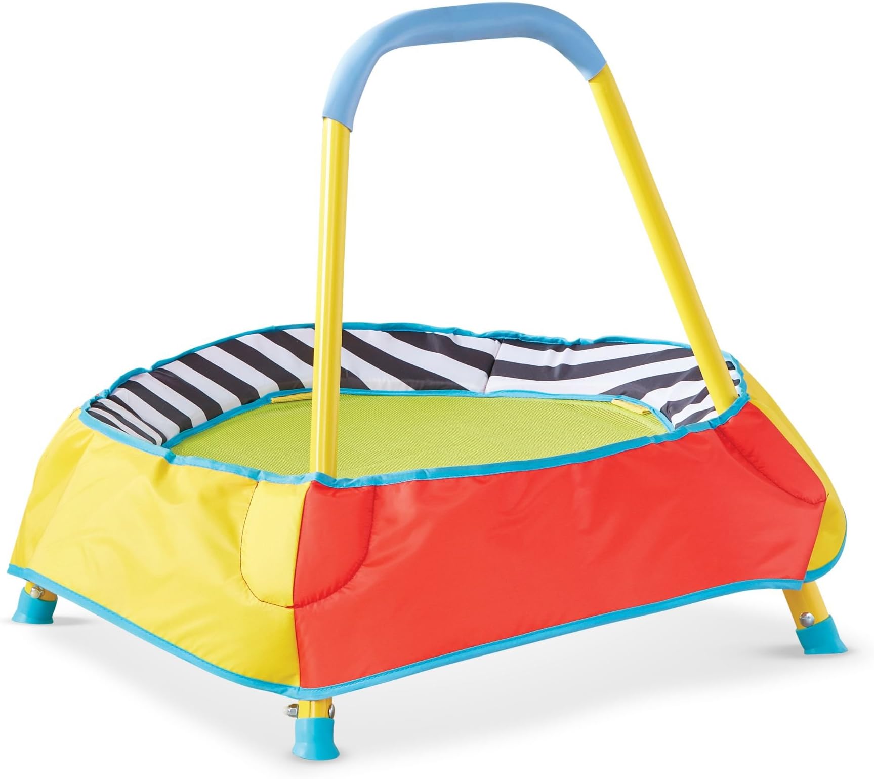 POP N FUN Childrens Toddler Indoor Trampoline,Yellow, Black, White, Blue, Red