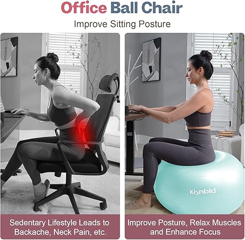 Miniatura 3 de Pelota de ejercicio, pelota de yoga extra gruesa para entrenamiento y estabilidad durante el embarazo, 4 tamaños, pelota de equilibrio