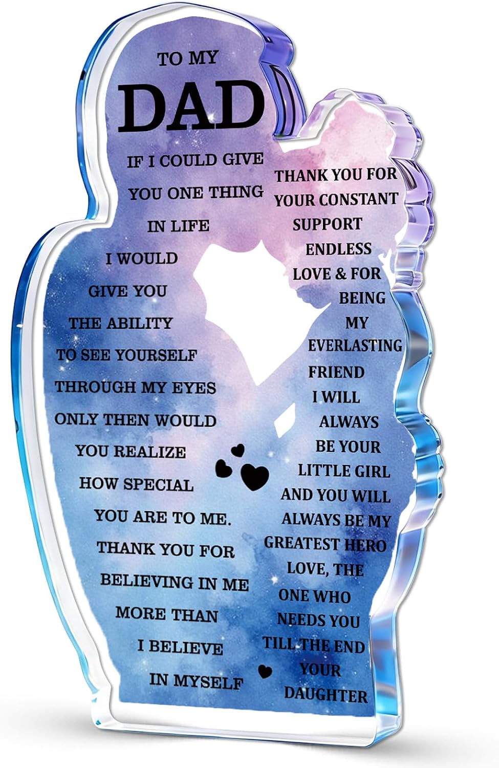 isiyu Dad Gifts from Daughter Best Dad Ever Gifts Acrylic Desk Decor