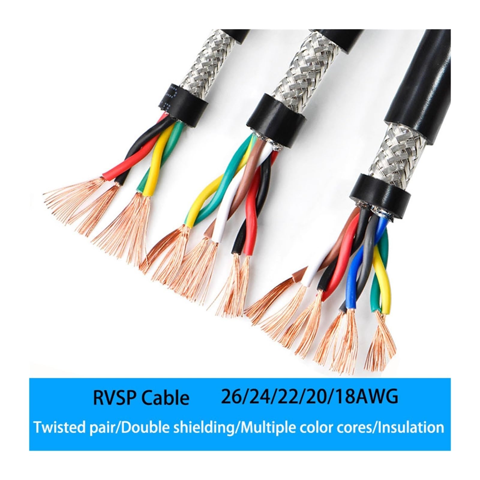 Cable blindado de par trenzado RVSP de cobre estañado