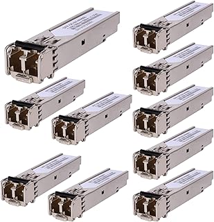 10Pack 1.25G 850nm Multimode SFP LC Transceiver Fiber Module 550 Meters 1000Base-SX LC MMF for Cisco GLC-SX-MMD/SX-MM/SFP-GE-S,Fortinet,Ubiquiti UniFi UF-MM-1G,Mikrotik S-85DLC05D Meraki MA-SFP-1GB-SX