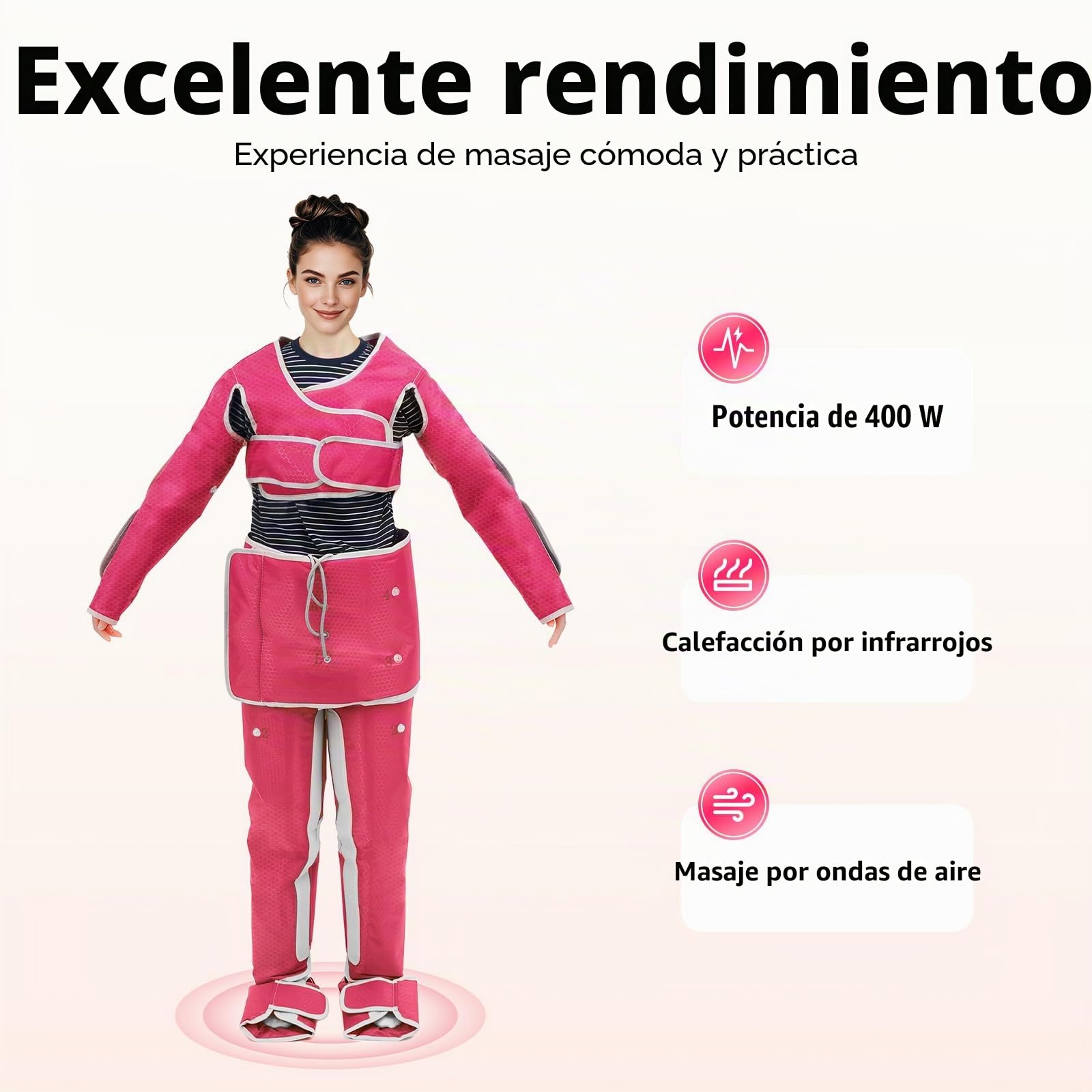 Masajeador de drenaje linfático de 600 W y 220 V, máquina de masaje de pérdida de peso para piernas, pies, cintura, brazos