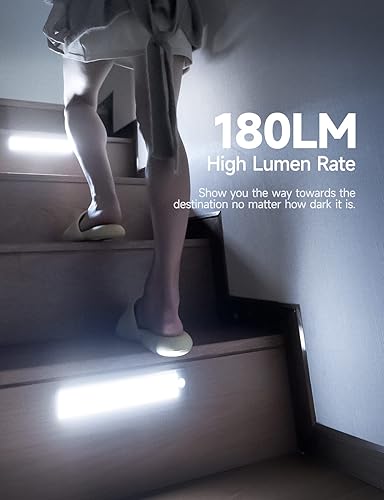 Miniatura 8 de Luz blanca de 10 pulgadas (suave + foco), luces para debajo del gabinete, iluminación recargable, luz inalámbrica con sensor de movimiento para