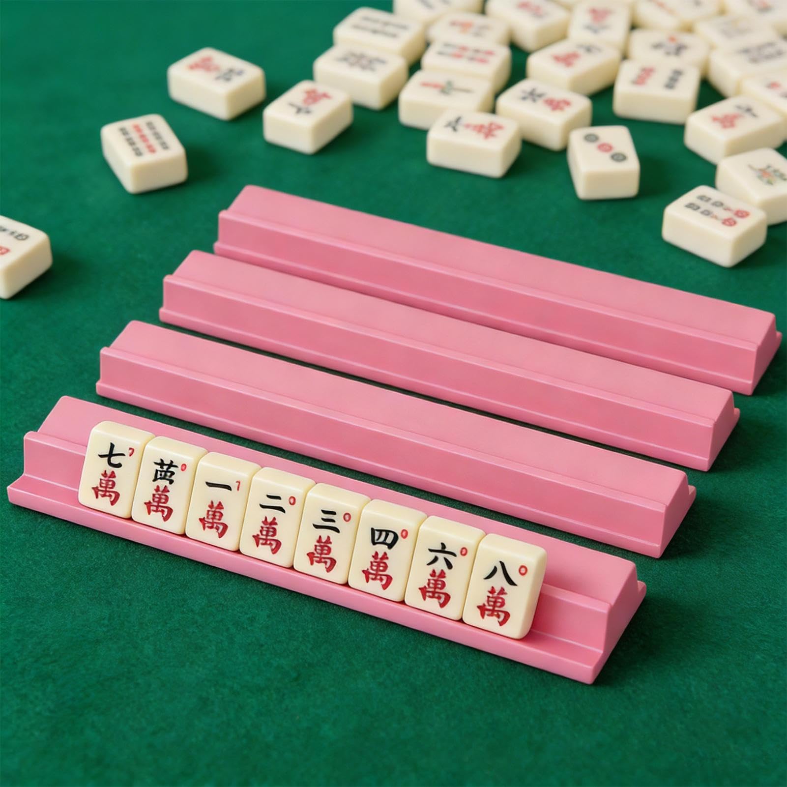 Supporto per Tessere del Mahjong Organizzatore Compatto da 4 Pezzi per | Organizzatore per il del Mahjong Per Casa, Viaggio, Club, Feste di Vacanza, e Raduni Familiari Festivi