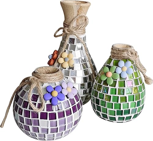 Miniatura 4 de Azulejos de mosaico de 225 unidades  7.05 oz, paquete de azulejos de mosaico de cristal de cristal para decoración del hogar, manualidades, platos,