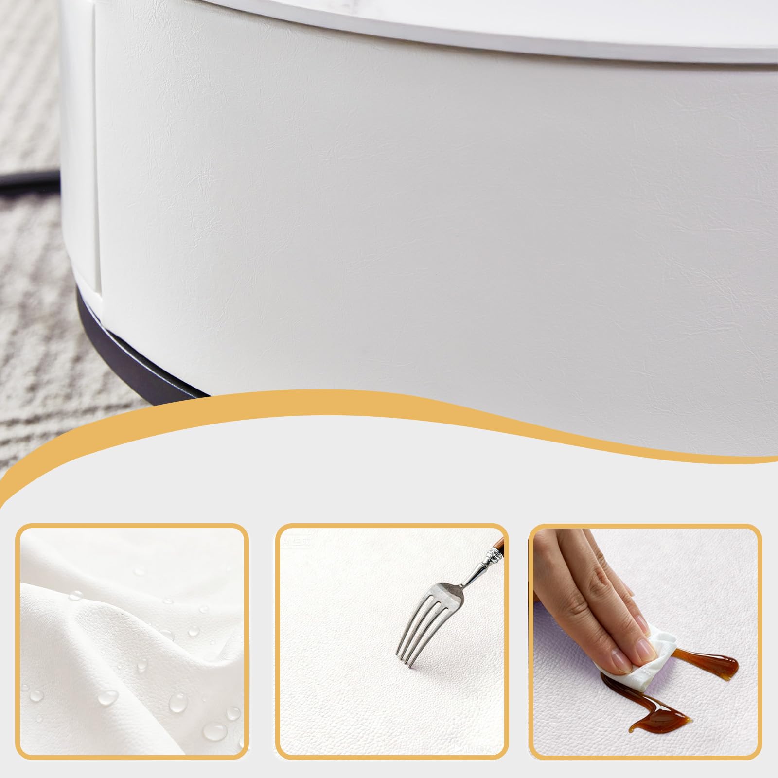 SHARPDO Tavolo da toeletta con illuminazione a LED e specchio, 3 colori, pietra sinterizzata PU, toeletta con cassetti e sgabello, tavolo cosmetico 60 cm, tavolo da trucco per camera da letto, design
