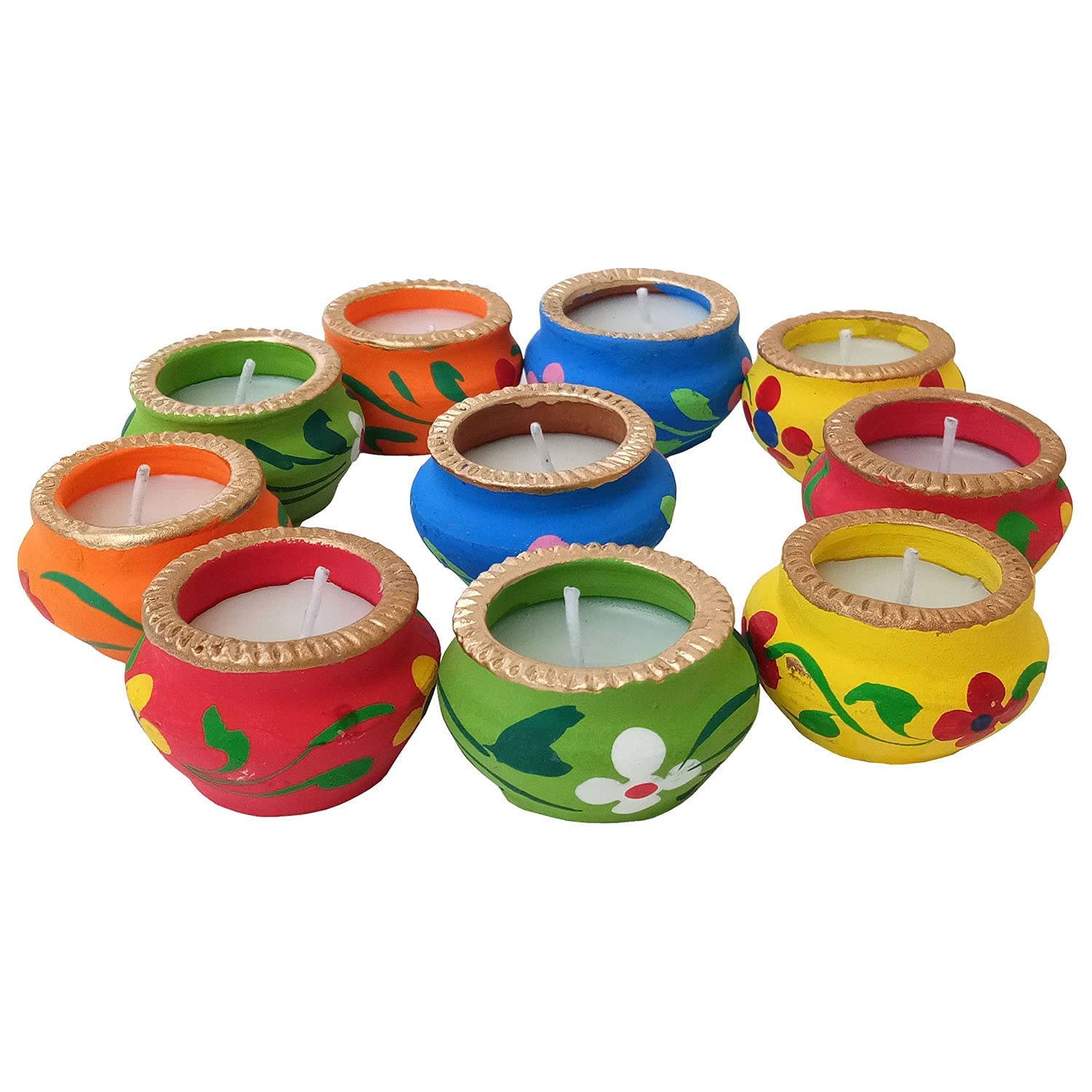 Set of 20 Decorative HAndmade Diwali Diyas | Mitti Ke Deepak | Mitti Diya for Pooja | Handmade Clay Diya for diwali/festival decorations