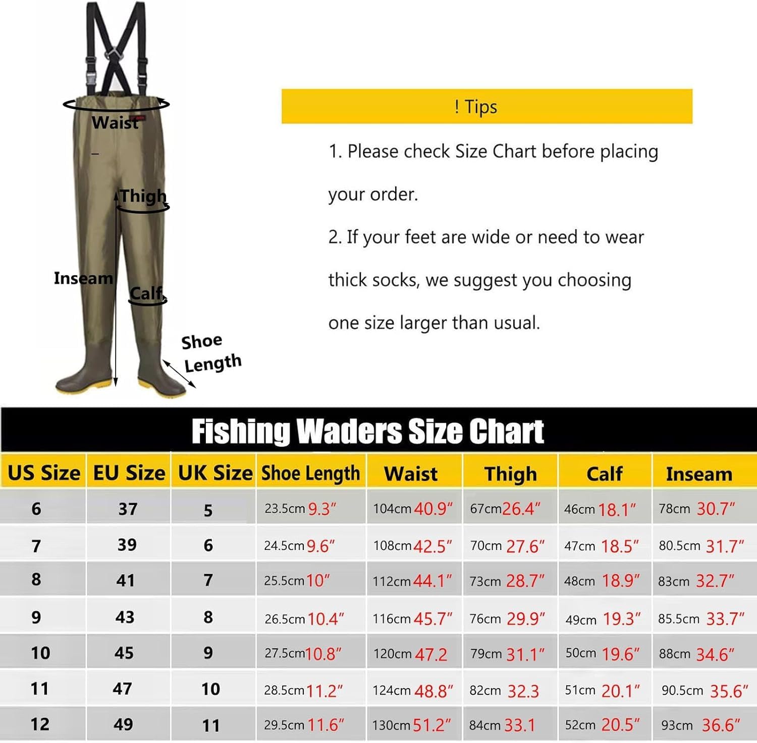Waders con Bretelle Regolabili, Waders da Caccia e Pesca for Uomo e Donna con Stivali, Waders Impermeabili con Stivaletti(6)