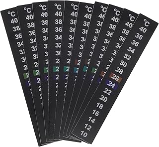 POPETPOP 10pcs Fish Tank Temperature Sticker Fish Tank Sticker Fever Strip Test Fish Tank Temperature Strip Urinator Stick on Number Stickers Fish Tank Decor Wine Can Liquid Crystal Paper