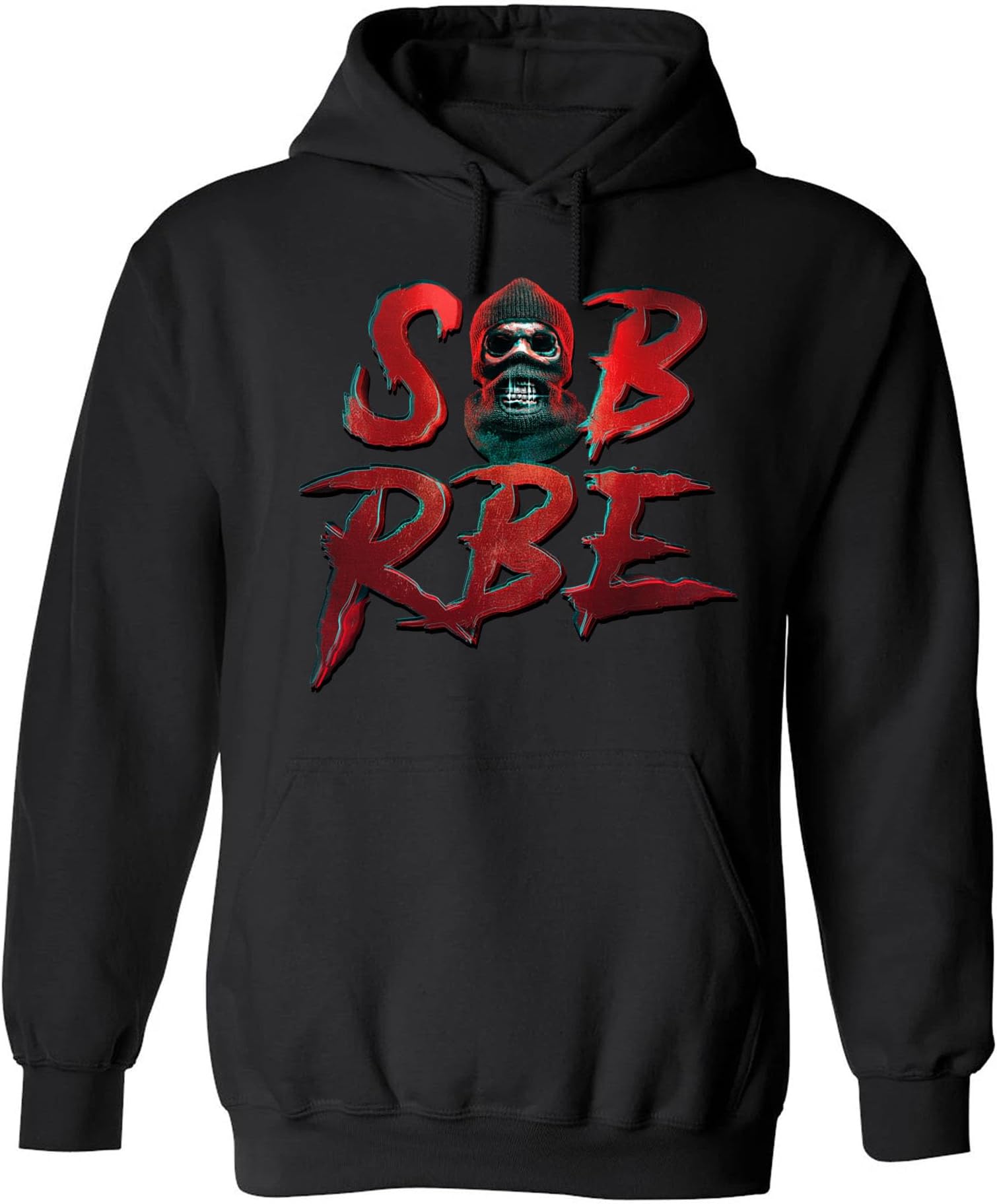Sob x Rbe Hoodie Merch Ski Mask Red & Black Hoodie Unisex Black Tee
