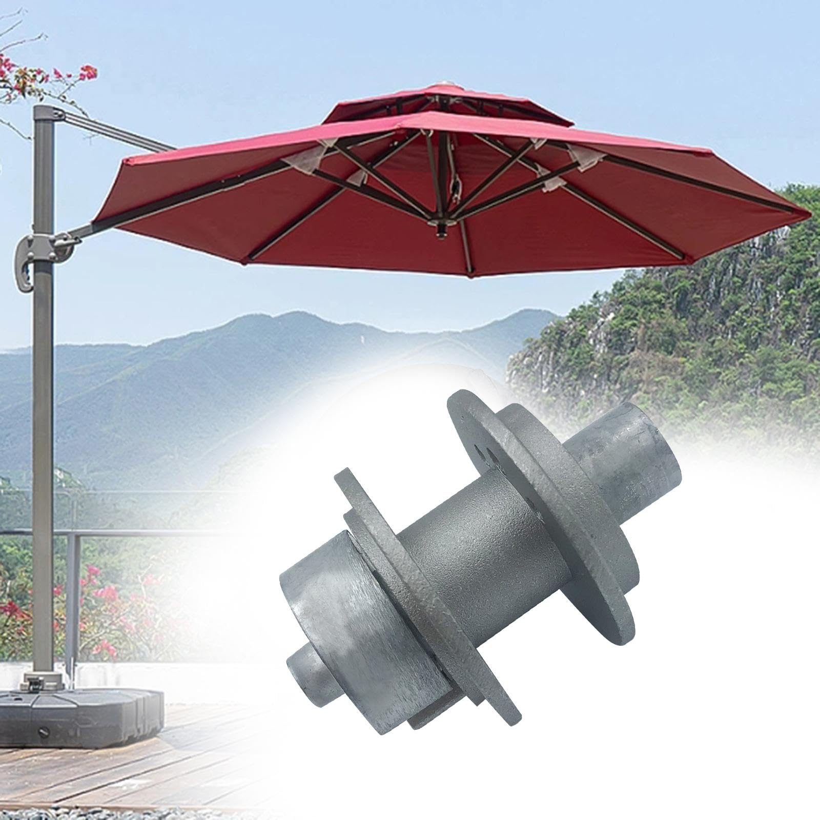 ?????? Patio Umbrella Accessories Umbrella Replacement Parts Stainless Parasol Adjustable Replace Parts Umbrella Attachment for Patio Table 1 Set Gray