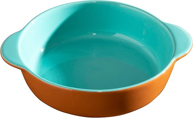 Hairy Bikers Stoneware Tapas Dish, Oven, Dishwasher, Microwave, Freeze Safe, Teal and Terracotta