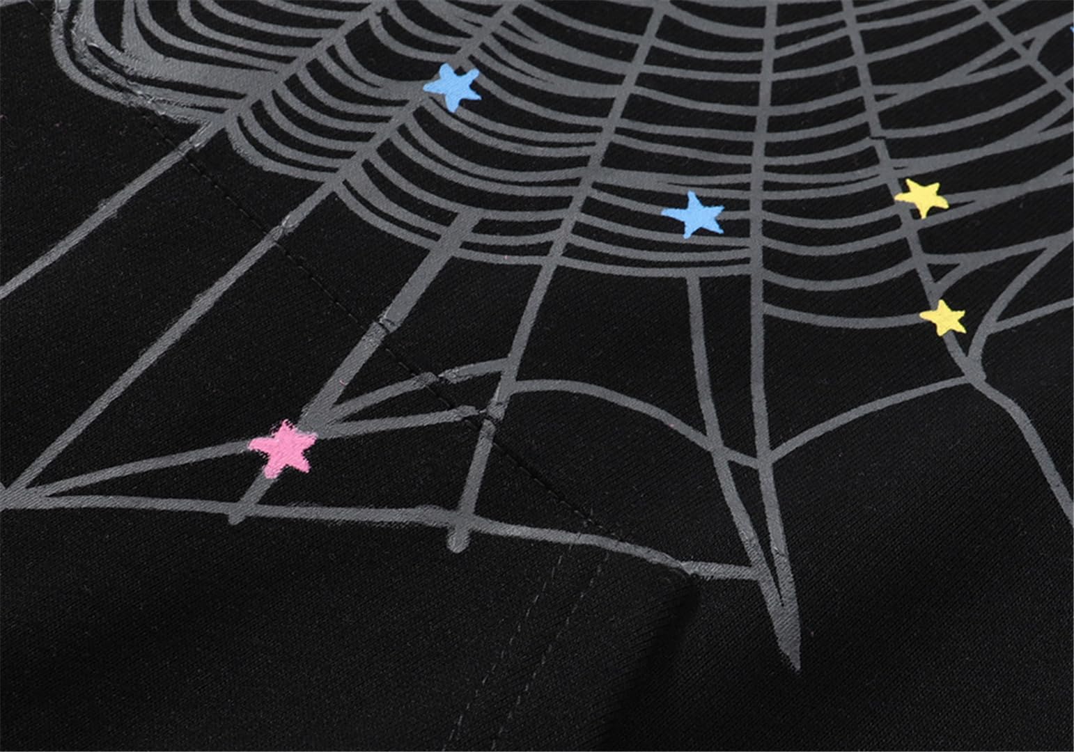100% Algodón Sudadera con Capucha Spider para Hombre/Mujer Sudadera Worldwide con Estampado de Spider Sudadera Y2K Spider