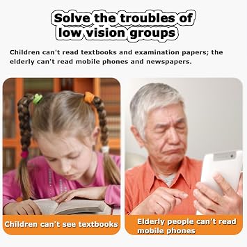 Handheld Digital Magnifier 8 inch Screen Visual Electronic Reading Aid for Low Vision, Portable Digital Magnifier Low Vision Aids Provides 2x-20x Text Enlargement,Black