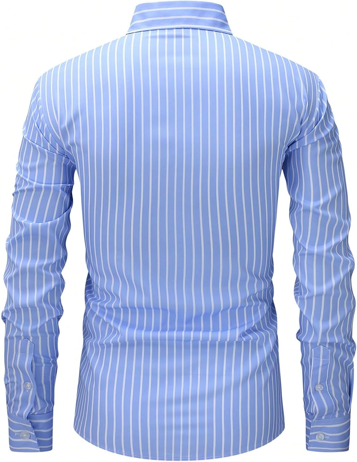 SOLY HUX Men's Dress Shirts Long Sleeve Button Down Shirt Striped Business Casual Formal Shirt Mens Clothes