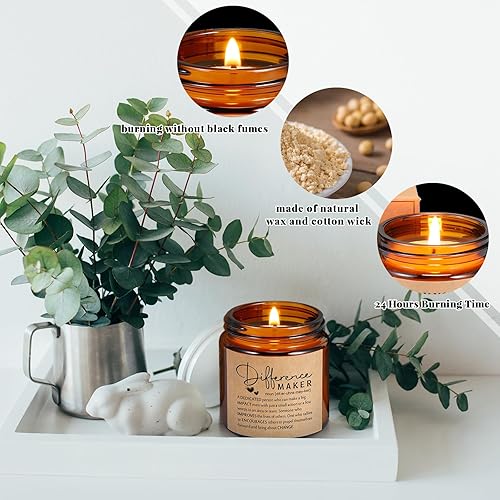 Miniatura 10 de 10 tarros de velas de soja perfumadas de 3.5 onzas con la frase "May You Be Proud of The Difference You Make", regalos de agradecimiento para