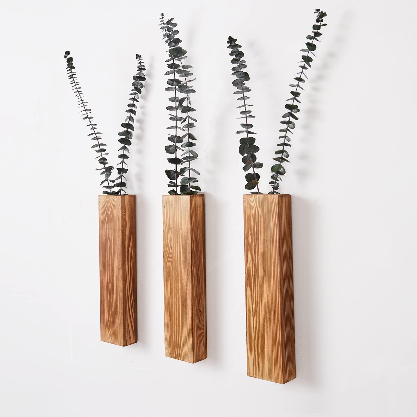 3 Pack Slim Wood Wall Planters