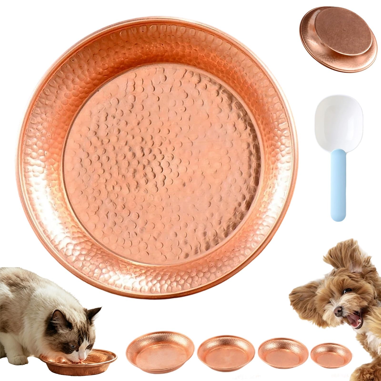 Copper Dog Bowl, Luxurious Copper Cat Bowl Dishes for Food and Water