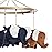 Lambs & Ivy Playful Elephant Blue/White Musical Baby Crib Mobile Soother Toy