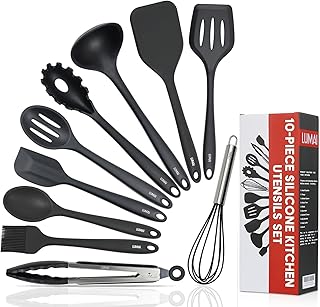 LUMAI Black Silicone Cooking Utensils Set 10 ...,