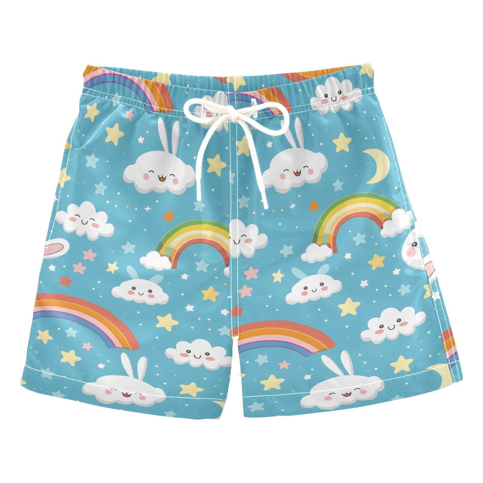 Rabbit Moon Stars Boys Swim Trunks Toddler Shorts Swimwear Boardshorts