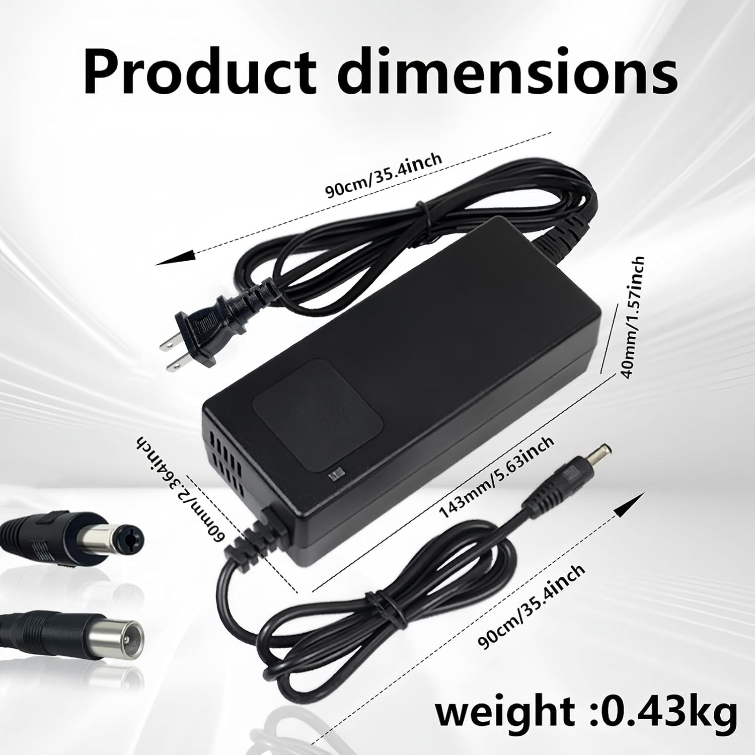 54.6V 2A Battery Charger 48V Charger Power Supply Adapter for 48v Li-ion Battery Pack, HD Display of Current Charging Voltage, Multiple Security Protection and Smart Shut-Off Charging