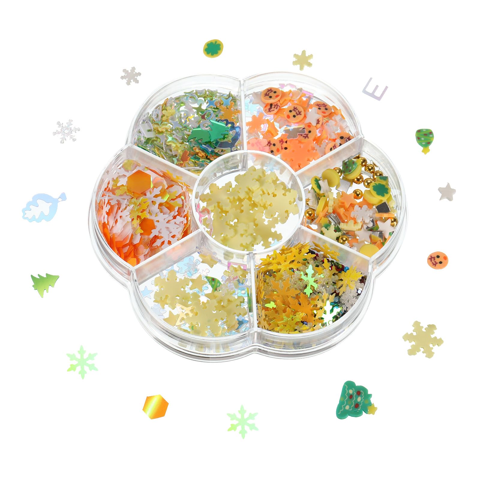 PATIKIL Sequins and Spangles, Assorted Shapes Sequin Supplies for Crafts DIY Clothes Nails Christmas Greeting Card Decoration Parties, Yellow Orange