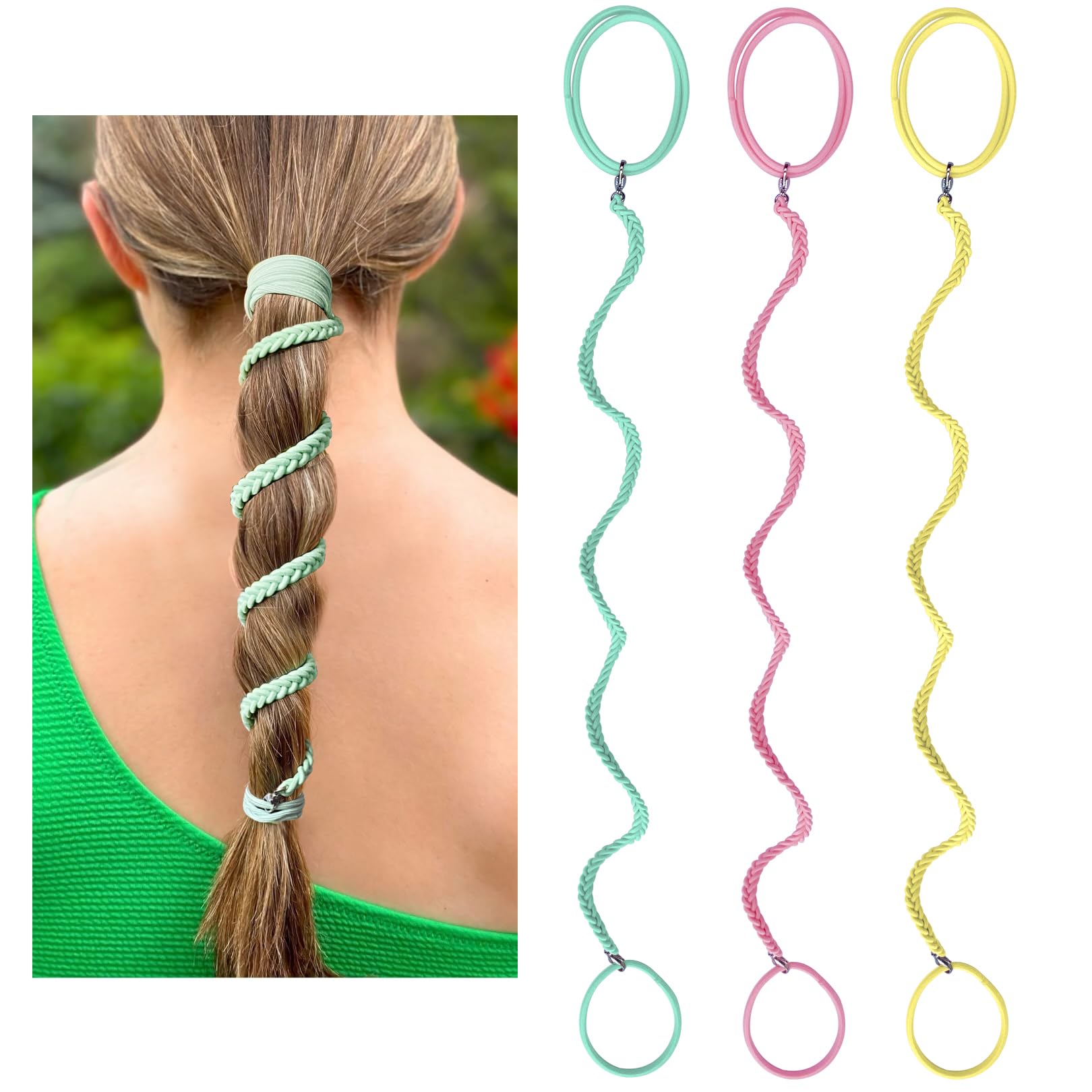 Ponytail Wrap Elastic No Tangle Spiral Hair Accessories for Sports Outdoor Use Amazon.com : Spiral Hair Ties for Women, 25 main image 2