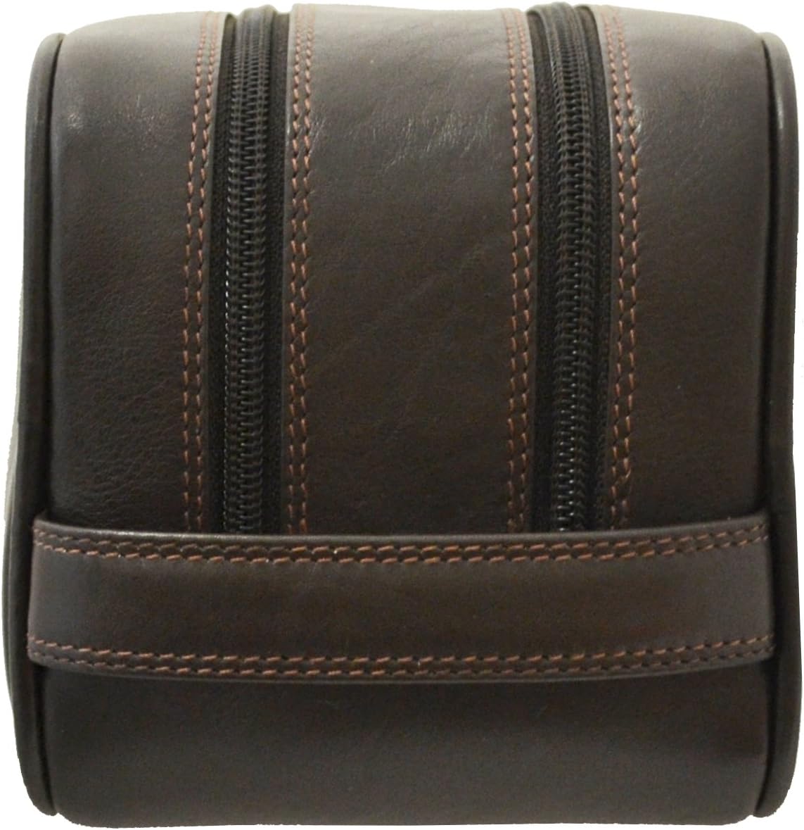 Visconti Heritage 100 Leather Supply Toiletry Bag Case/Large Dopp Kit/Travel Kit Wash Bag (Brown)